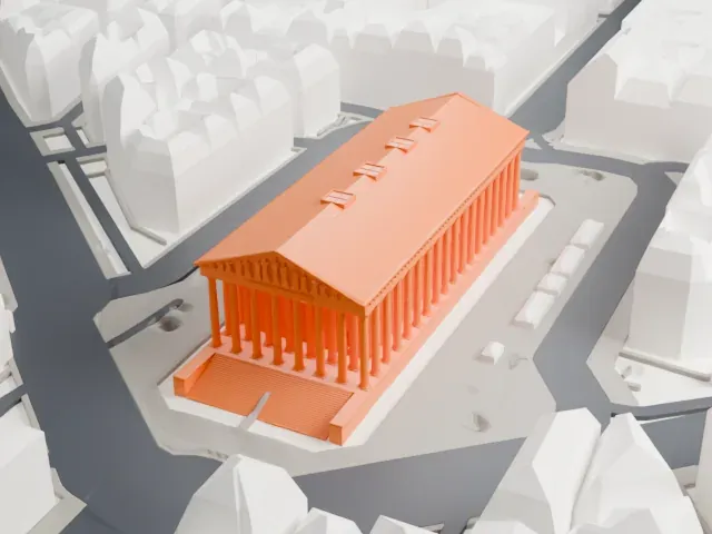 La Madeleine Church model, South view