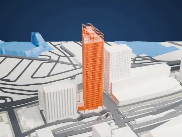 La Marseillaise (skyscraper) model, East view