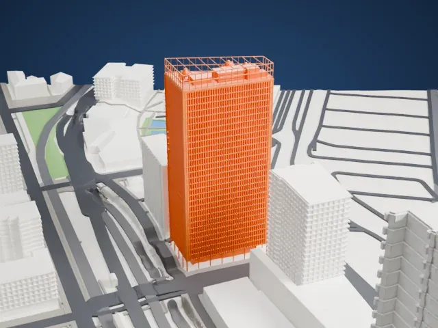 La Marseillaise (skyscraper) model, North view