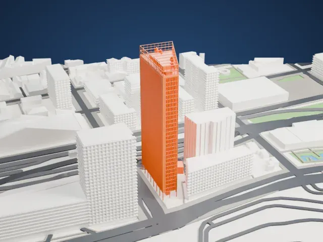 La Marseillaise (skyscraper) model, West view