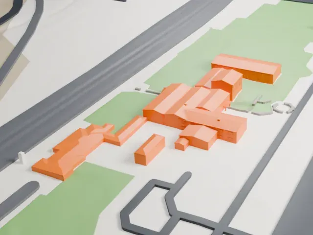 La Posada Hotel model, East view