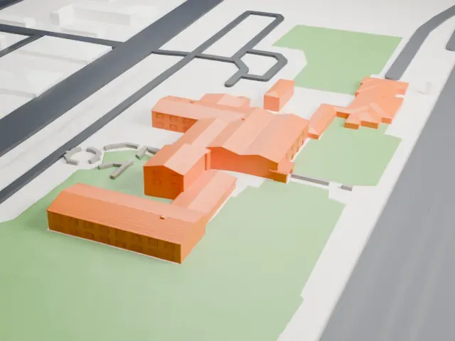 La Posada Hotel model, West view