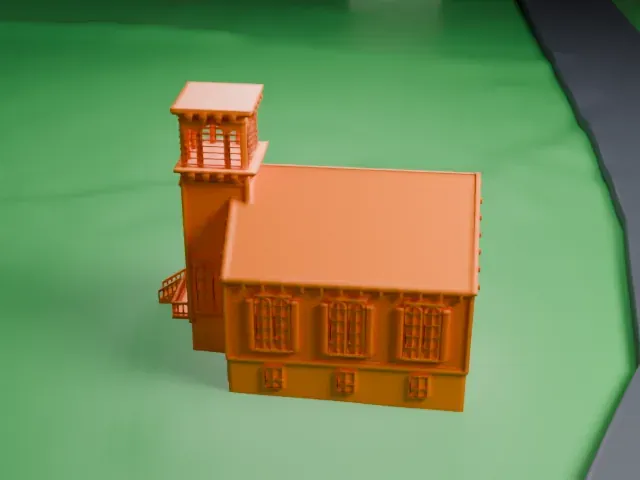 Ladentown United Methodist Church model, North view