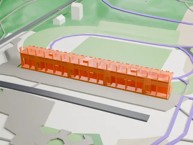 Lahti Stadium model, North view