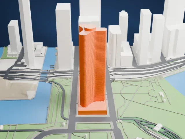 Lake Point Tower model, East view