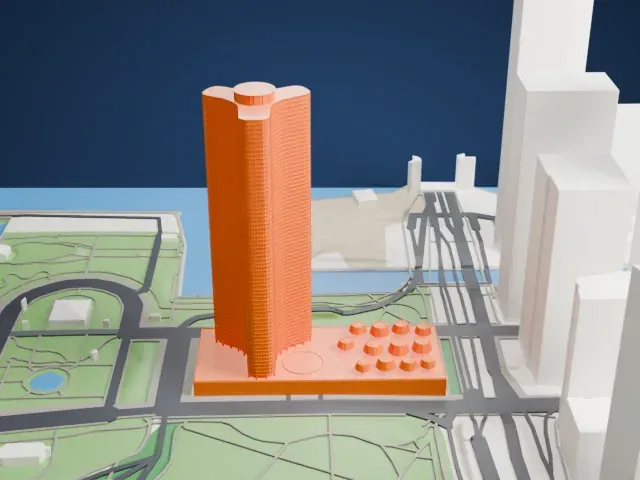 Lake Point Tower model, North view