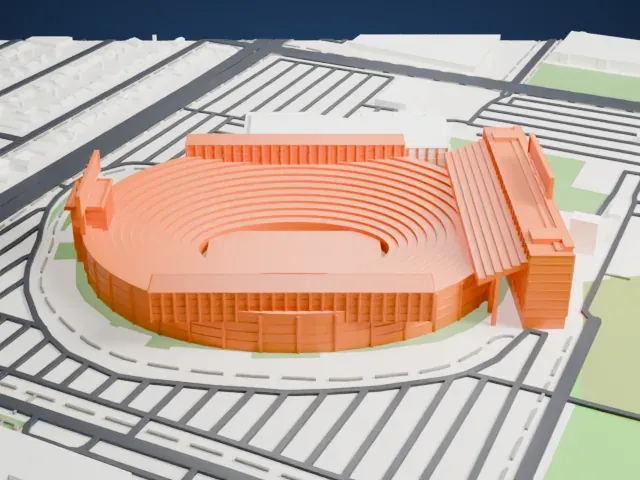 Lambeau Field model, West view