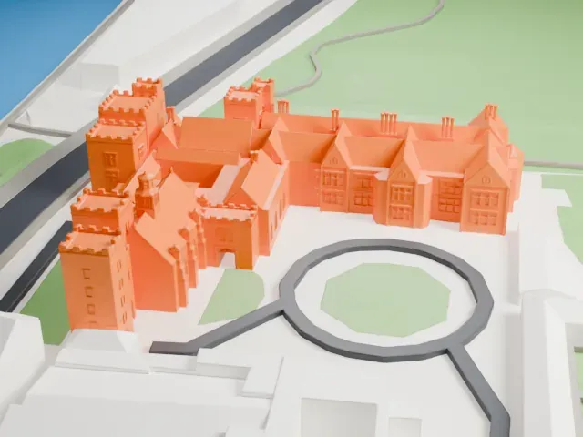 Lambeth Palace model, South view