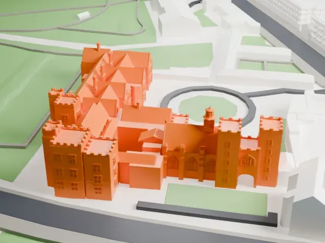 Lambeth Palace model, West view
