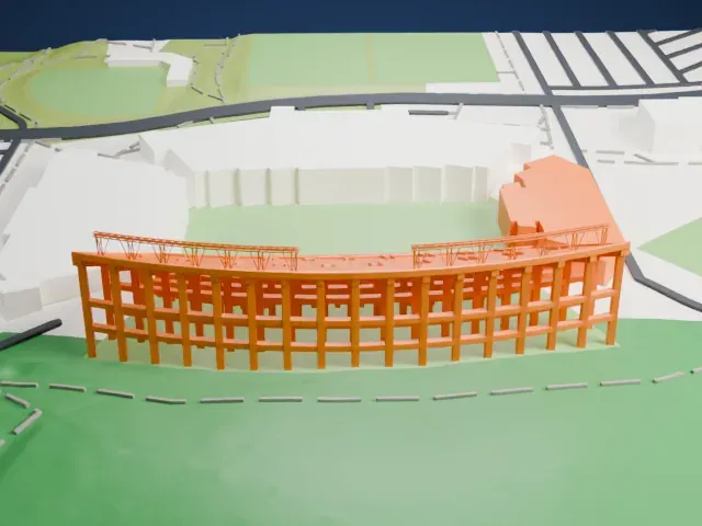 Lane Stadium model, East view