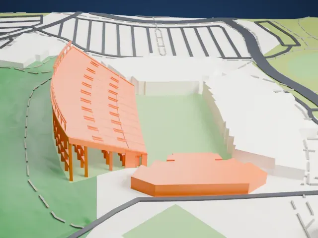 Lane Stadium model, North view