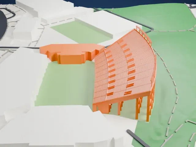 Lane Stadium model, South view