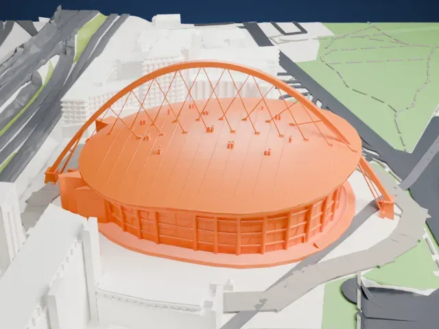 Lanxess Arena model, West view