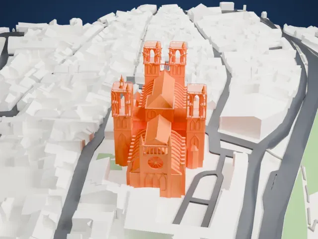 Laon Cathedral model, East view