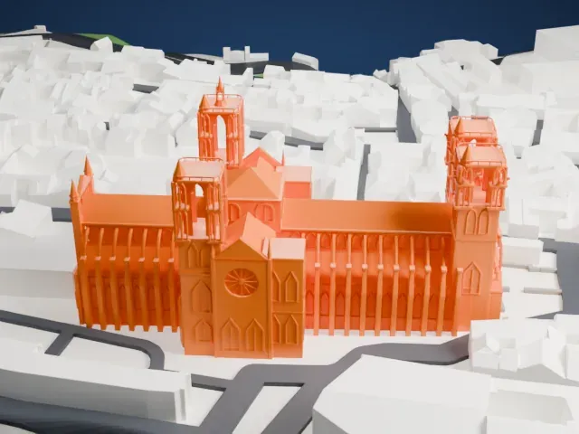 Laon Cathedral model, North view