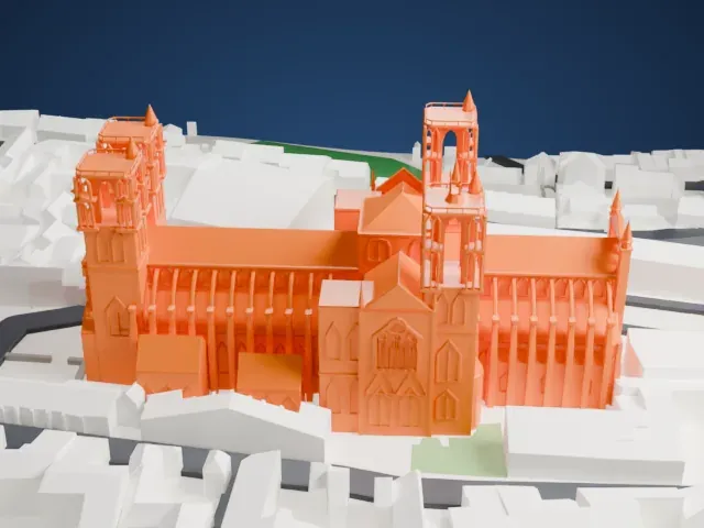 Laon Cathedral model, South view