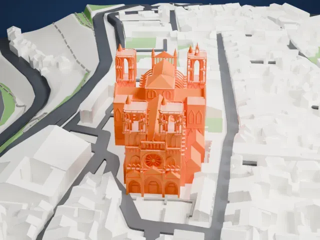 Laon Cathedral model, West view
