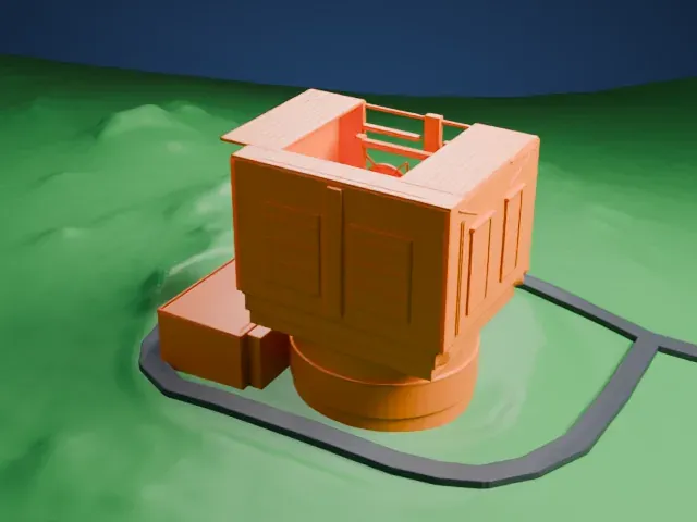 Large Binocular Telescope model, North view