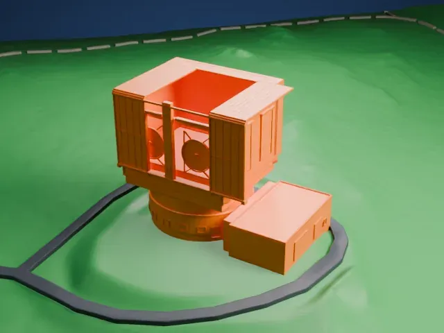 Large Binocular Telescope model, South view