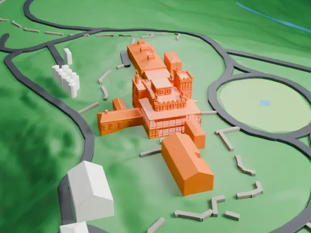 Larnach Castle model, North view