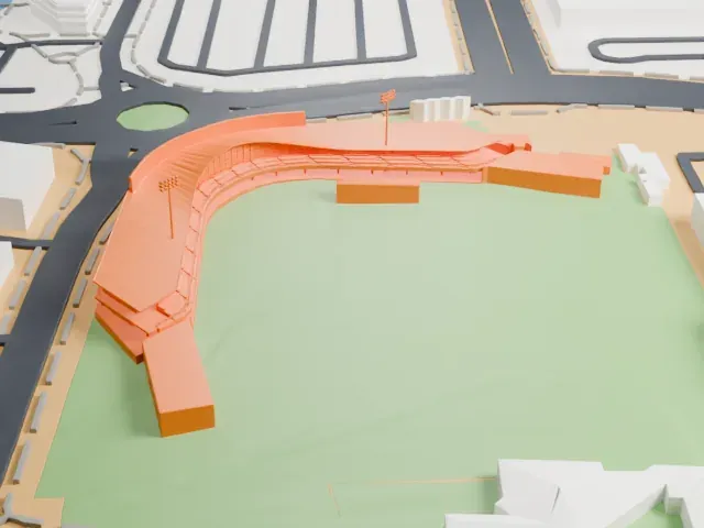 Las Vegas Ballpark model, East view