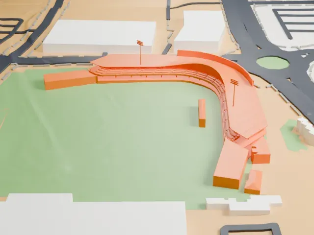Las Vegas Ballpark model, North view
