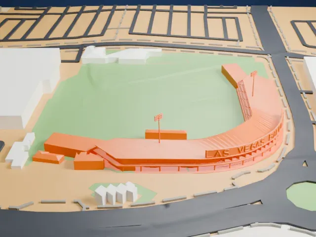 Las Vegas Ballpark model, West view