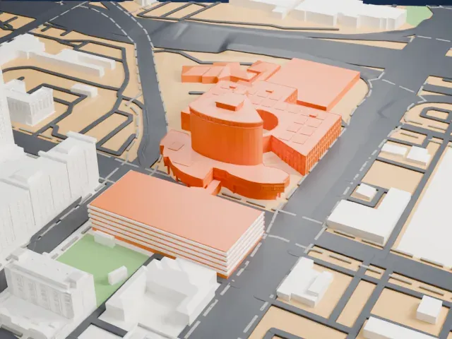 Las Vegas City Hall (1973) model, South view