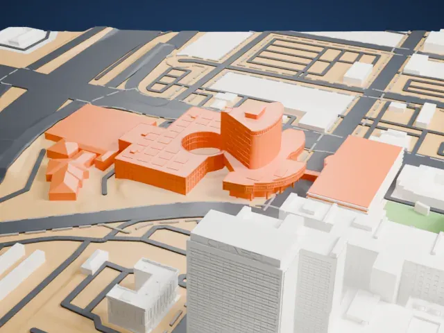 Las Vegas City Hall (1973) model, West view