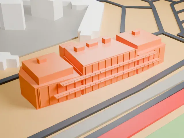 LOCALiQ Digital Center, Las Vegas Motor Speedway model, North view