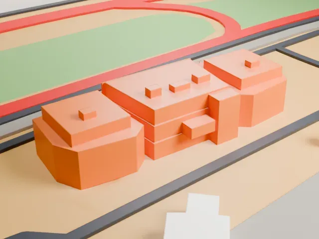 LOCALiQ Digital Center, Las Vegas Motor Speedway model, South view