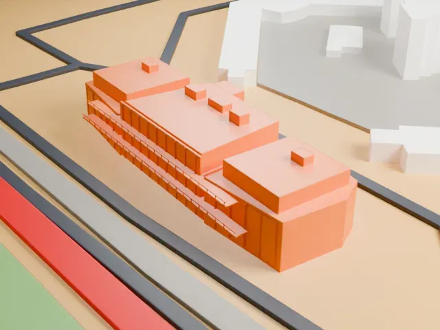 LOCALiQ Digital Center, Las Vegas Motor Speedway model, West view
