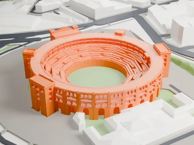 Las Ventas model, North view