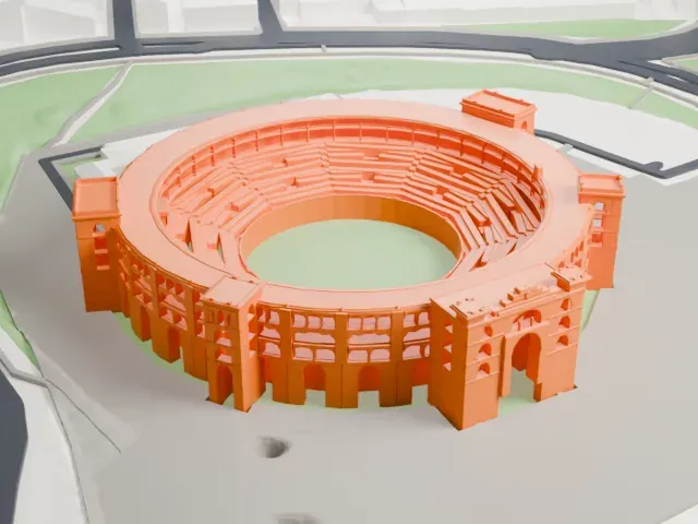 Las Ventas model, South view