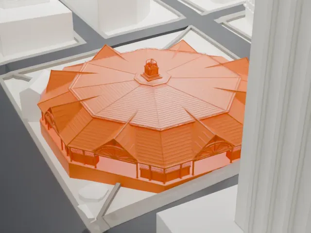 Lau Pa Sat model, East view