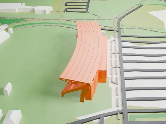 Laugardalsvöllur model, North view