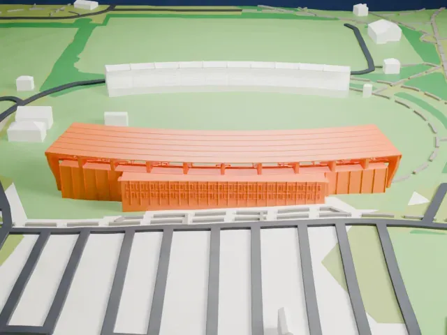 Laugardalsvöllur model, West view