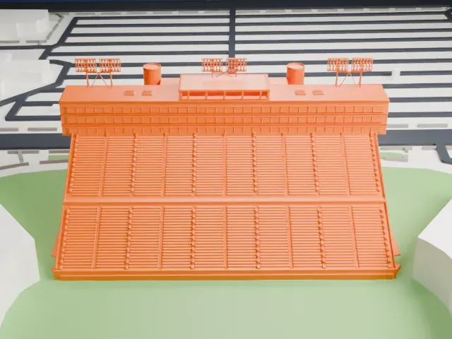 LaVell Edwards Stadium model, East view