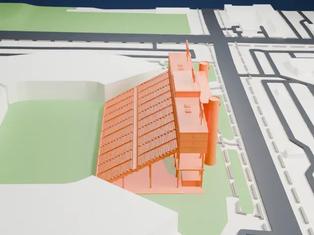LaVell Edwards Stadium model, North view
