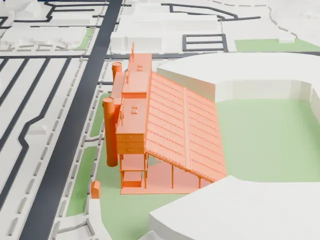 LaVell Edwards Stadium model, South view