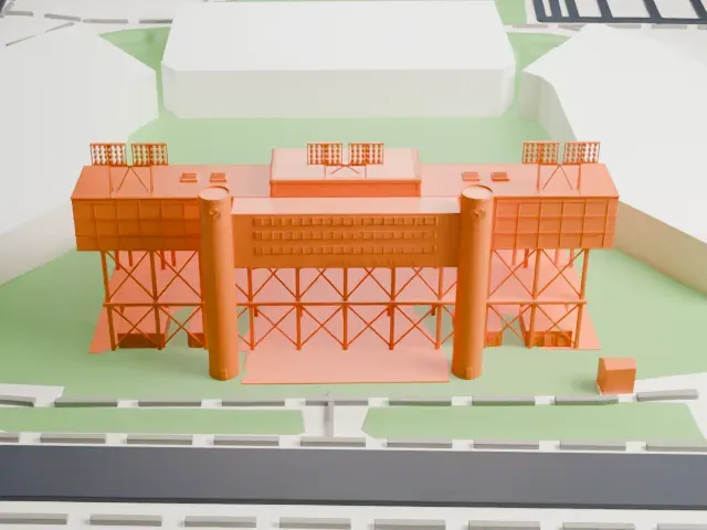 LaVell Edwards Stadium model, West view