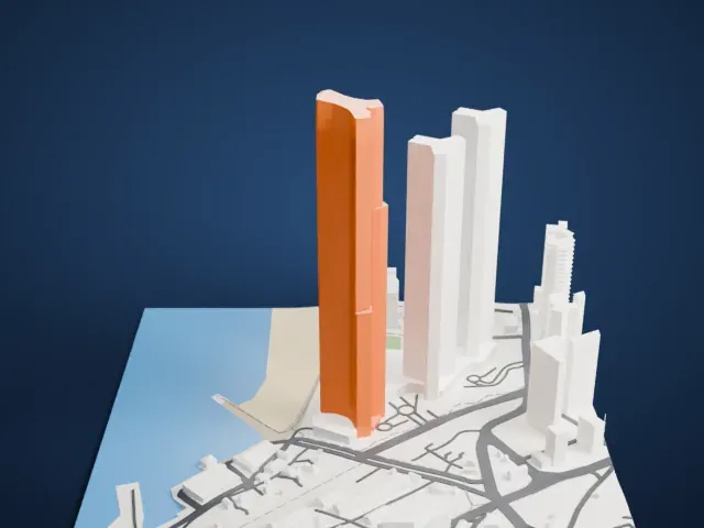 LCT The Sharp Landmark Tower model, East view