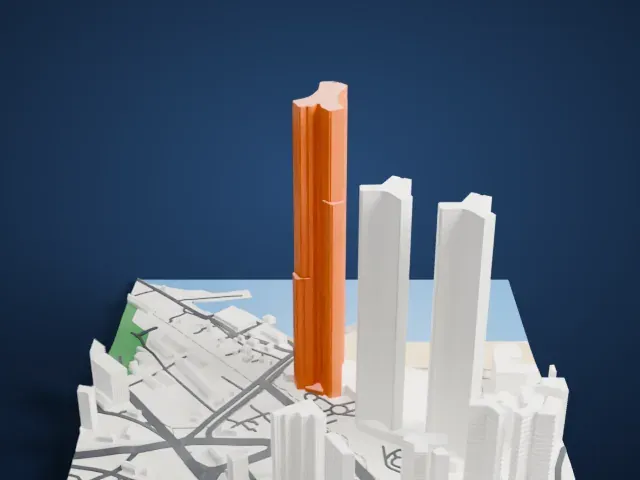 LCT The Sharp Landmark Tower model, North view