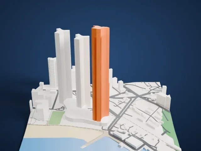 LCT The Sharp Landmark Tower model, South view