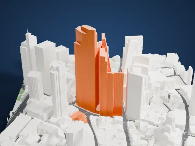 Leadenhall Building model, West view