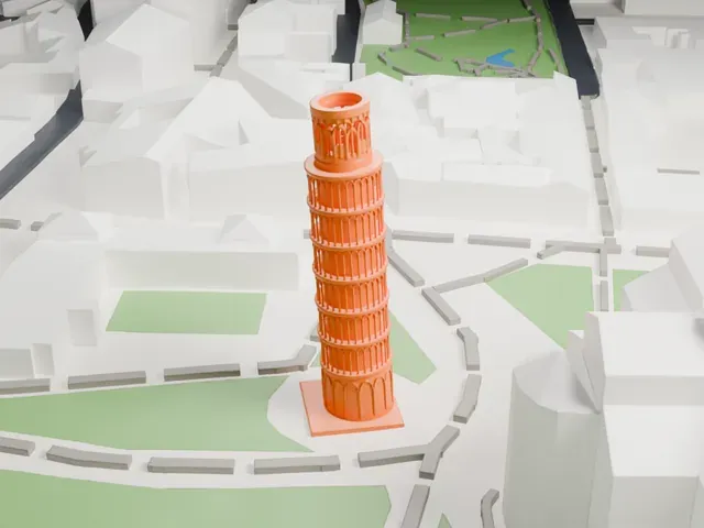 Leaning Tower of Pisa model, North view