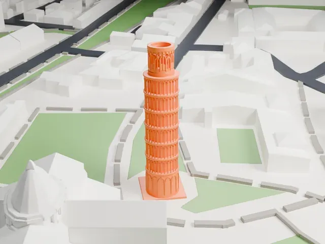 Leaning Tower of Pisa model, West view