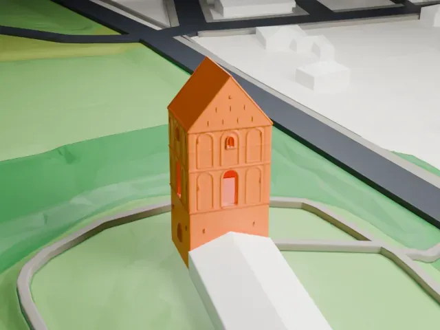 Leaning Tower of Suurhusen model, East view
