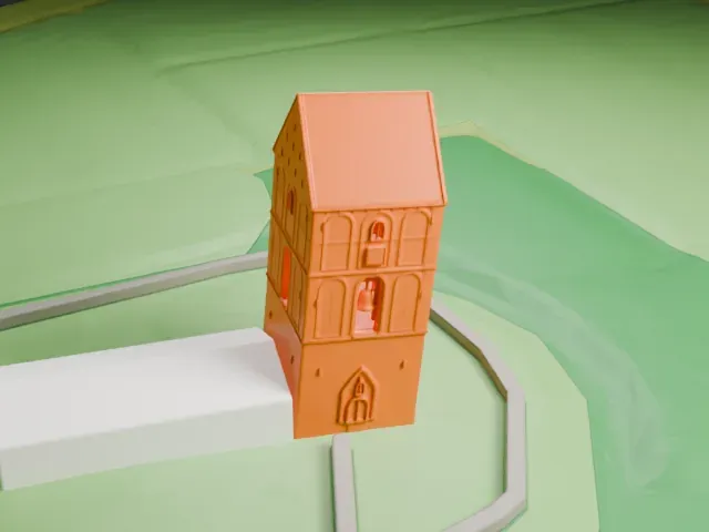 Leaning Tower of Suurhusen model, North view