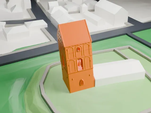 Leaning Tower of Suurhusen model, South view